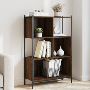 vidaXL Βιβλιοθήκη Καφέ Δρυς72x28x109cm από Επεξεργασμένο Ξύλο 1 τεμ.