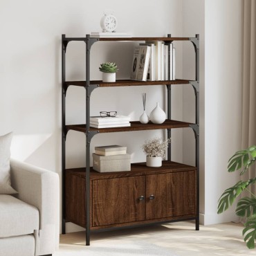 vidaXL Βιβλιοθήκη 3 Επιπέδων Καφέ Δρυς 70x30x109,5cm Επεξεργ. Ξύλο 1 τεμ.