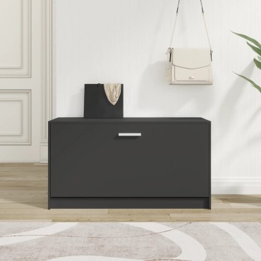 vidaXL Παπουτσοθήκη Μαύρη 80x24x45cm από Επεξεργασμένο Ξύλο