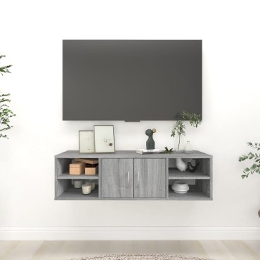 vidaXL Ραφιέρα Τοίχου Γκρι Sonoma 102x30x29cm Επεξεργασμένο Ξύλο 1 τεμ.