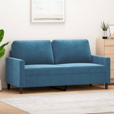 vidaXL Καναπές Διθέσιος Μπλε Βελούδινος 158x77x80cm 1 τεμ.