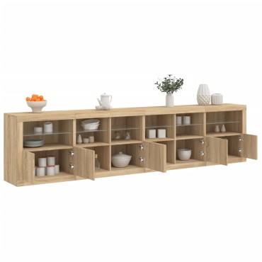 vidaXL Μπουφές με LED Sonoma Δρυς 283x37x67cm 1 τεμ.