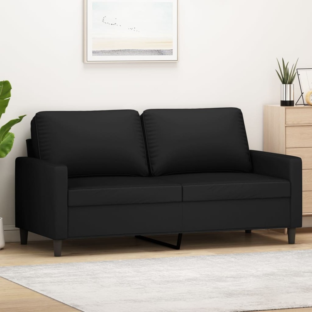 vidaXL Καναπές Διθέσιος Μαύρος Βελούδινος 158x77x80cm 1 τεμ.