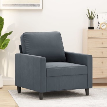 vidaXL Πολυθρόνα Σκούρο Γκρι Βελούδινη 78x77x80cm 1 τεμ. Γωνιακός