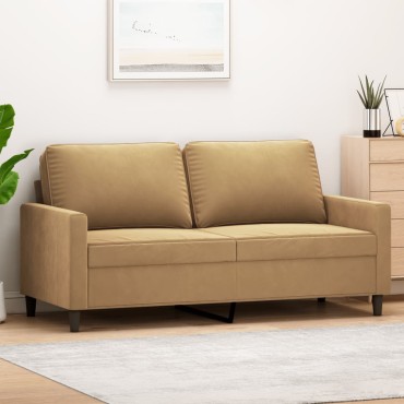 vidaXL Καναπές Διθέσιος Καφέ Βελούδινος 158x77x80cm 1 τεμ.