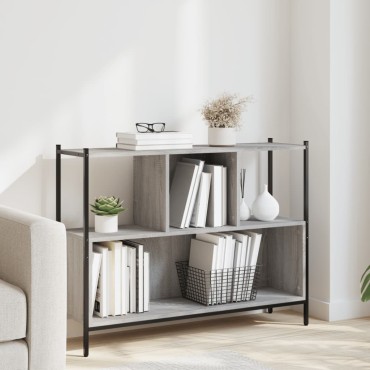 vidaXL Βιβλιοθήκη Γκρι Sonoma 102x28x77,5cm από Επεξεργασμένο Ξύλο 1 τεμ.
