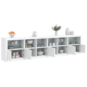 vidaXL Μπουφές με Φώτα LED Λευκός 283x37x67cm 1 τεμ.