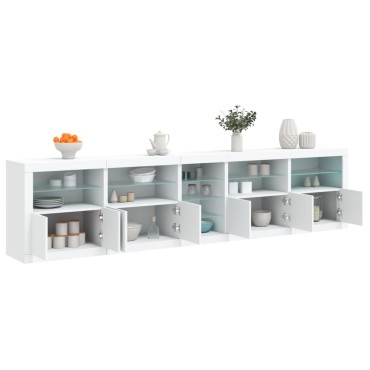 vidaXL Μπουφές με Φώτα LED Λευκός 283x37x67cm 1 τεμ.