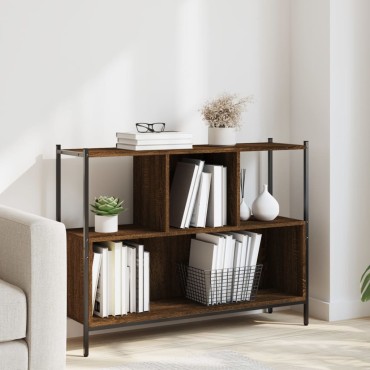 vidaXL Βιβλιοθήκη Καφέ Δρυς 102x28x77,5cm από Επεξεργασμένο Ξύλο 1 τεμ.