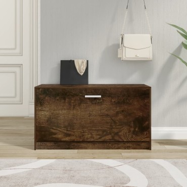 vidaXL Παπουτσοθήκη Καπνιστή Δρυς 80x24x45cm από Επεξεργασμένο Ξύλο
