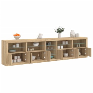 vidaXL Μπουφές με LED Sonoma Δρυς 283x37x67cm 1 τεμ.