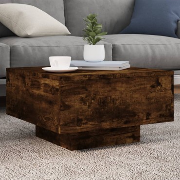 vidaXL Τραπεζάκι Σαλονιού Καπνιστή Δρυς 55x55x31cm Επεξεργασμ. Ξύλο 1 τεμ.