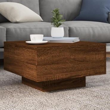 vidaXL Τραπεζάκι Σαλονιού Καφέ Δρυς 55x55x31cm Επεξεργασμ. Ξύλο 1 τεμ.