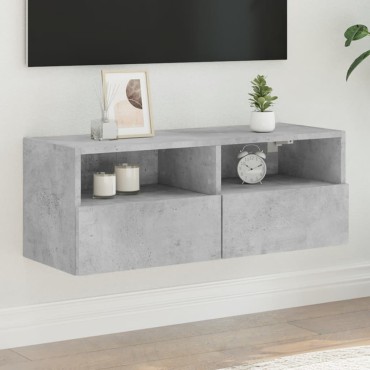 vidaXL Έπιπλο Τοίχου Τηλεόρασης Γκρι Σκυρ. 80x30x30cm Επεξ. Ξύλο