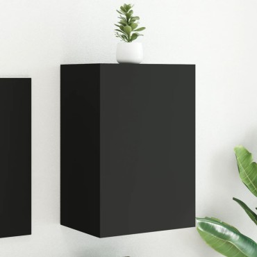 vidaXL Έπιπλο Τηλεόρασης Τοίχου Μαύρο 40,5x30x60cm Επεξ. Ξύλο