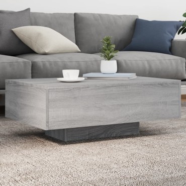 vidaXL Τραπεζάκι Σαλονιού με Φώτα LED Γκρι Sonoma 85x55x31cm 1 τεμ.