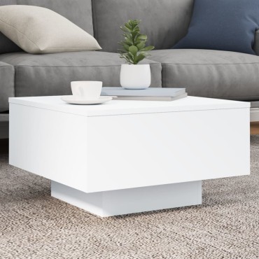vidaXL Τραπεζάκι Σαλονιού με Φώτα LED Λευκό 55x55x31cm 1 τεμ.