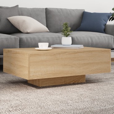 vidaXL Τραπεζάκι Σαλονιού με Φώτα LED Sonoma Δρυς 85x55x31cm 1 τεμ.
