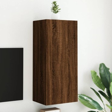 vidaXL Ντουλάπι Τοίχου Τηλεόρασης Καφέ Δρυς 40,5x30x90cm Επεξ. Ξύλο