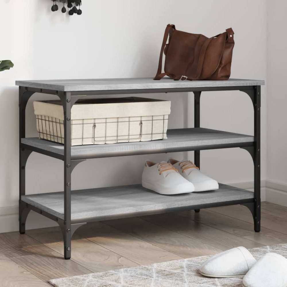 vidaXL Παπουτσοθήκη Γκρι Sonoma 70x38,5x49cm από Επεξεργασμένο Ξύλο 1 τεμ.