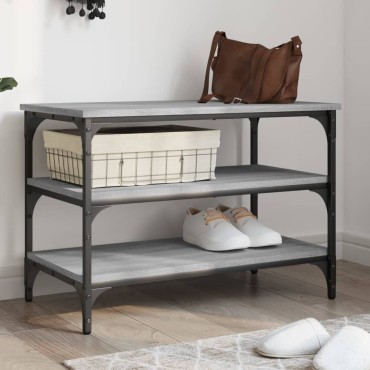 vidaXL Παπουτσοθήκη Γκρι Sonoma 70x38,5x49cm από Επεξεργασμένο Ξύλο 1 τεμ.