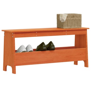 vidaXL Παγκάκι Χολ Καφέ Κεριού 100x28x45cm από Μασίφ Ξύλο Πεύκου 1 τεμ.