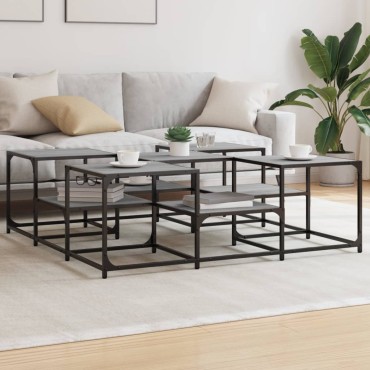 vidaXL Τραπεζάκι Σαλονιού Γκρι Sonoma 121x121x40cm Επεξεργ. Ξύλο 1 τεμ.