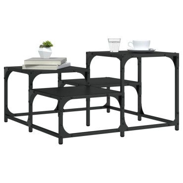 vidaXL Τραπεζάκι Σαλονιού Μαύρο 68x68x40cm Επεξεργασμένο Ξύλο 1 τεμ.