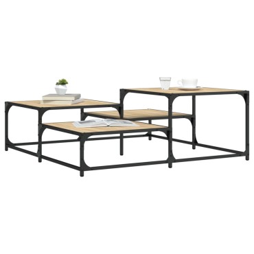 vidaXL Τραπεζάκι Σαλονιού Sonoma Δρυς 107x107x40cm Επεξεργ. Ξύλο 1 τεμ.