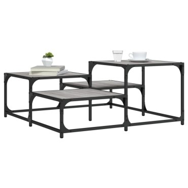vidaXL Τραπεζάκι Σαλονιού Γκρι Sonoma 87,5x87,5x40cm Επεξεργ. Ξύλο 1 τεμ.