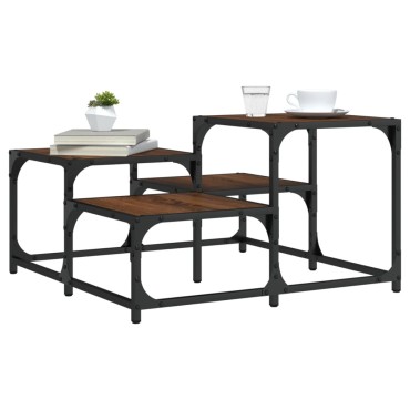 vidaXL Τραπεζάκι Σαλονιού Καφέ Δρυς 68x68x40cm Επεξεργ. Ξύλο 1 τεμ.