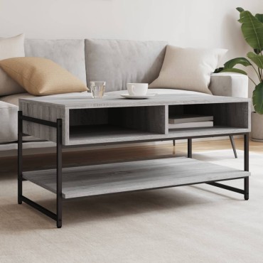 vidaXL Τραπεζάκι Σαλονιού Γκρι Sonoma 90x50x45cm Επεξεργασμένο Ξύλο 1 τεμ.