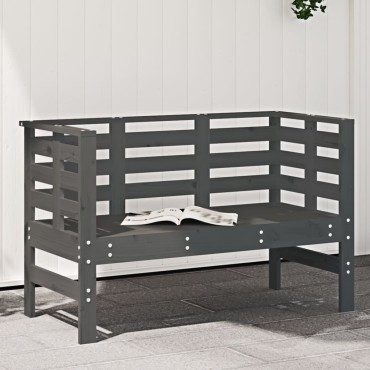 vidaXL Παγκάκι Κήπου Γκρι 111,5x53x71cm από Μασίφ Ξύλο Πεύκου 1 τεμ.