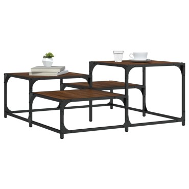 vidaXL Τραπεζάκι Σαλονιού Καφέ Δρυς 87,5x87,5x40cm Επεξεργ. Ξύλο 1 τεμ.