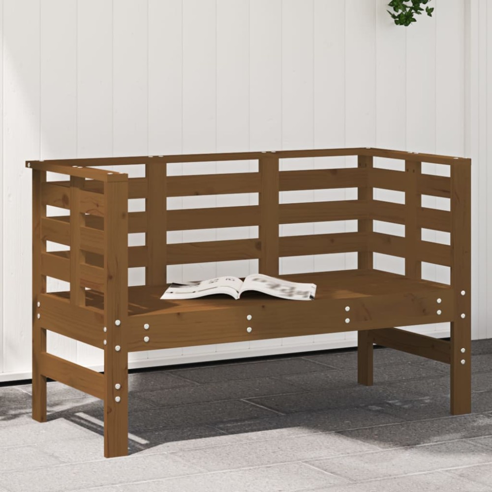 vidaXL Πάγκος Κήπου Μελί 111,5x53x71cm από Μασίφ Ξύλο Πεύκου