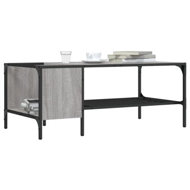 vidaXL Τραπεζάκι Σαλονιού με Ράφι Γκρι Sonoma 100x51x40cm Επεξ. Ξύλο 1 τεμ.