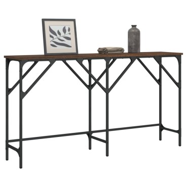 vidaXL Τραπέζι Κονσόλα Καφέ Δρυς 140x29x75cm Επεξεργασμένο Ξύλο 1 τεμ.