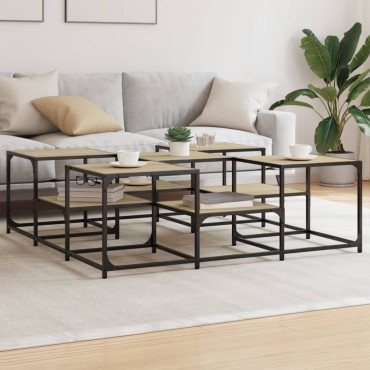 vidaXL Τραπεζάκι Σαλονιού Sonoma Δρυς 121x121x40cm Επεξεργασμένο Ξύλο 1 τεμ.