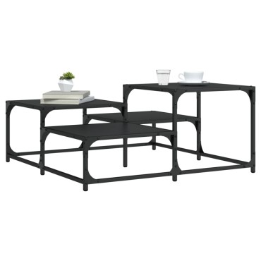 vidaXL Τραπεζάκι Σαλονιού Μαύρο 87,5x87,5x40cm Επεξεργασμένο Ξύλο 1 τεμ.