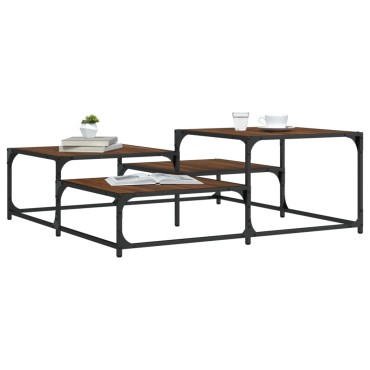 vidaXL Τραπεζάκι Σαλονιού Καφέ Δρυς 107x107x40cm Επεξεργ. Ξύλο 1 τεμ.