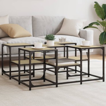 vidaXL Τραπεζάκι Σαλονιού Sonoma Δρυς 91x91x40cm Επεξεργασμένο Ξύλο 1 τεμ.