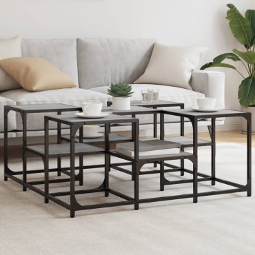 vidaXL Τραπεζάκι Σαλονιού Γκρι Sonoma 91x91x40cm Επεξεργασμένο Ξύλο 1 τεμ.