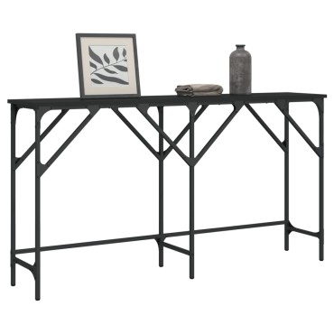 vidaXL Τραπέζι Κονσόλα Μαύρο 140x29x75cm από Επεξεργασμένο Ξύλο 1 τεμ.