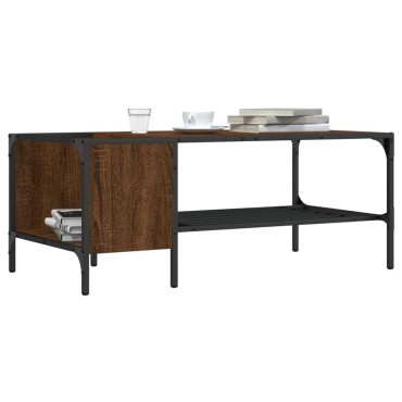 vidaXL Τραπεζάκι Σαλονιού με Ράφι Καφέ Δρυς 100x51x40cm Επεξ. Ξύλο 1 τεμ.