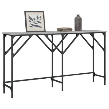 vidaXL Τραπέζι Κονσόλα Γκρι Sonoma 140x29x75cm Επεξεργ. Ξύλο 1 τεμ.
