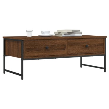 vidaXL Τραπεζάκι Σαλονιού Καφέ Δρυς 101x49x39,5cm Επεξεργασμένο Ξύλο 1 τεμ.