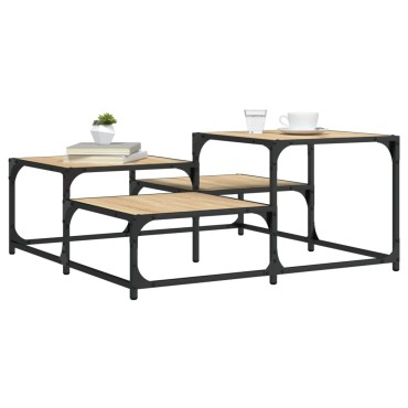 vidaXL Τραπεζάκι Σαλονιού Sonoma Δρυς 87,5x87,5x40cm Επεξεργ. Ξύλο 1 τεμ.
