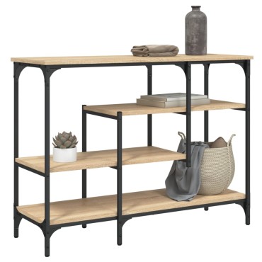 vidaXL Τραπέζι Κονσόλα με Ράφια Sonoma Δρυς 100x35x75cm 1 τεμ.