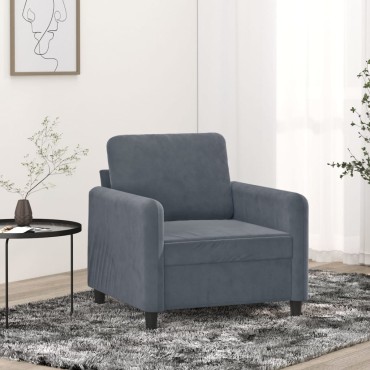 vidaXL Πολυθρόνα Σκούρο Γκρι Βελούδινη 78x77x80cm 1 τεμ. Γωνιακός