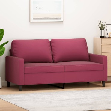 vidaXL Καναπές Διθέσιος Μπορντό Βελούδινος 158x77x80cm 1 τεμ.